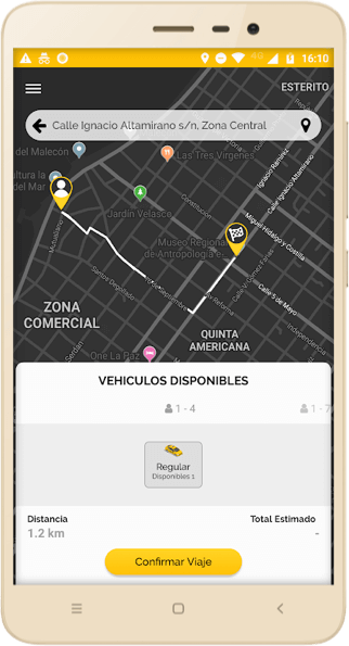 Selecciona tu vehículo.